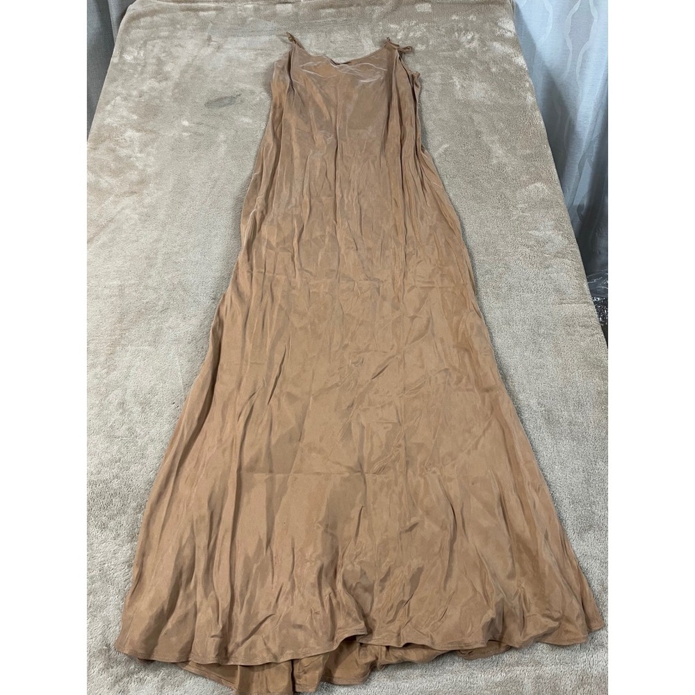 J. Crew Gwyneth Cupro Slip Dress Women's Size 12 Brown Sleeveless BA916 NEW